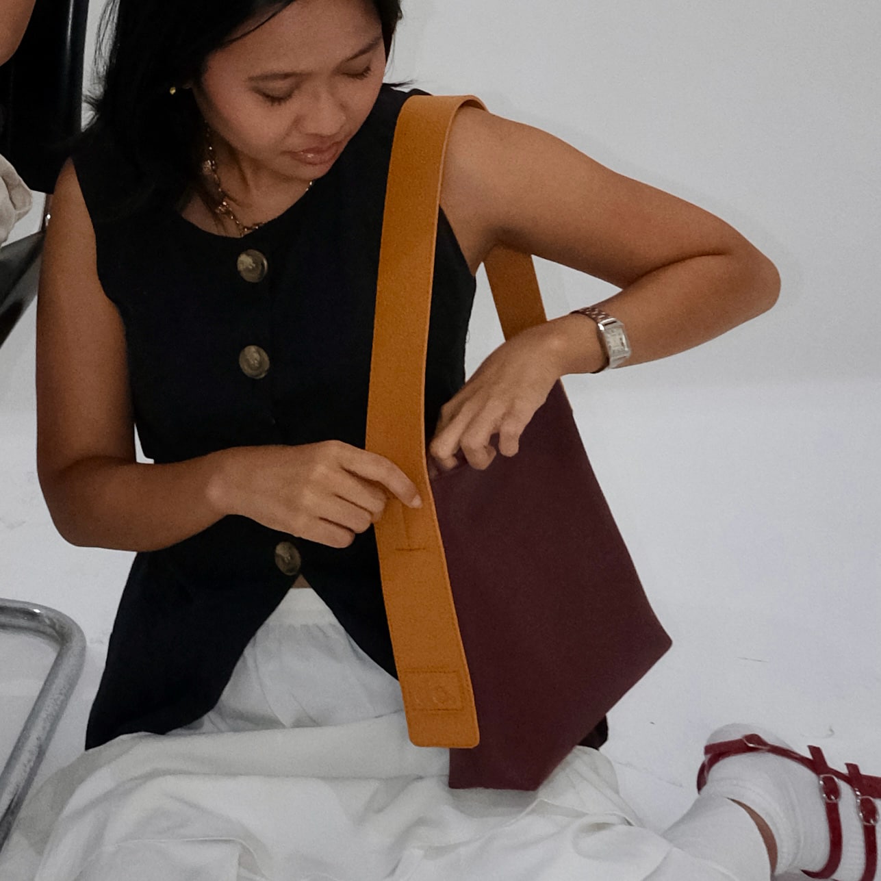 Mariella Two-Tone Shoulder Bag